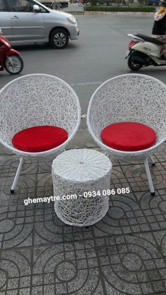 
								Bàn ghế đồng tiền giả mây BV826