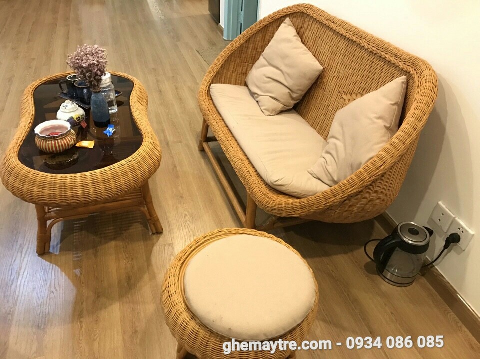 
								Bàn ghế mây tự nhiên BV813